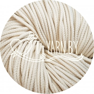 Полиэфирный шнур с сердечником, цвет Айвори, 3мм, 200м, пасма